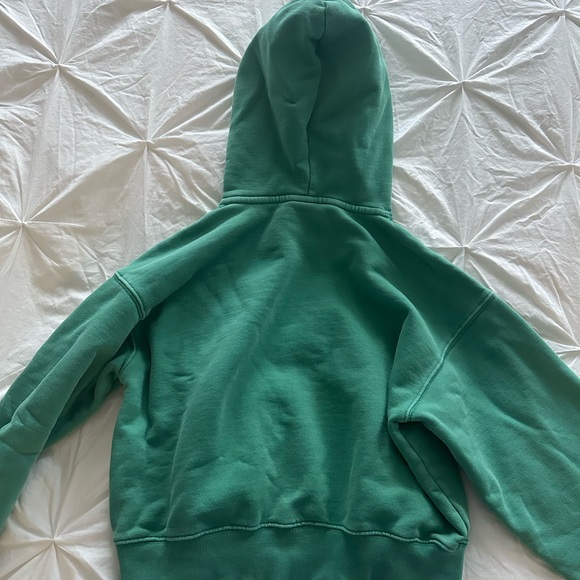 Aritzia TNA cozy fleece boyfriend hoodie 2XS in green - Picture 3 of 4